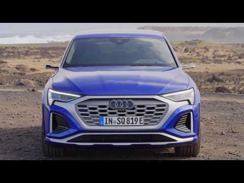 The new Audi SQ8 Sportback e-tron Design Preview in Ultra Blue
