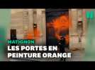 Dernière rénovation asperge Matignon de peinture orange