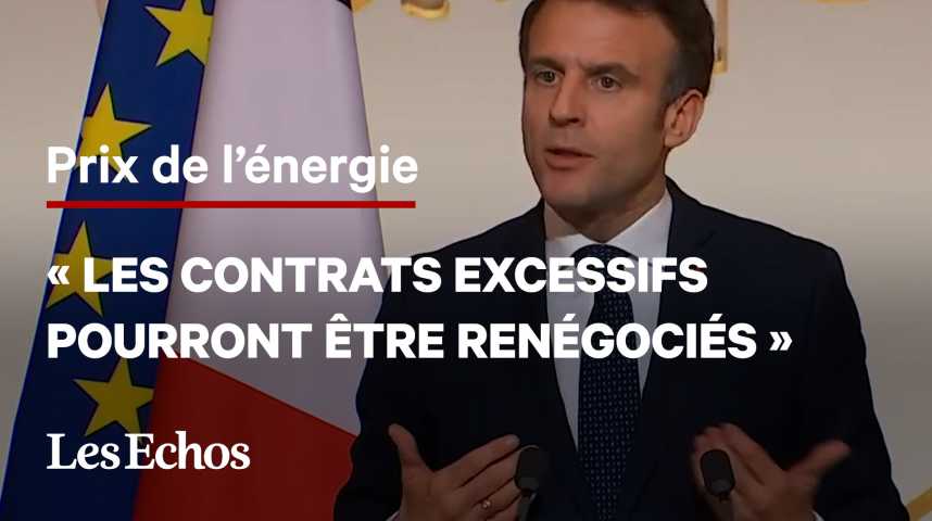 Illustration pour la vidéo Emmanuel Macron demande aux fournisseurs d’énergie de renégocier les « contrats excessifs » des TPE