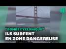 En pleine « bombe cyclonique », ils surfent sous le Golden Gate de San Francisco