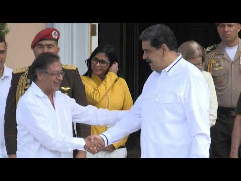 Venezuela's Maduro greets Colombia's Petro in Caracas