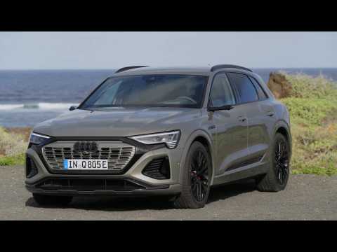 The new Audi Q8 e-tron Chronos Design Preview in Gray metallic