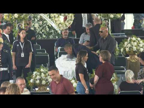 Neymar's father kisses Pele's forehead at wake in Brazil