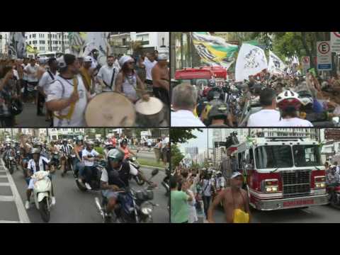 Pele's funeral procession makes way through streets of Santos