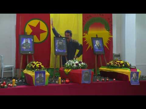 Funeral held for three Kurds killed in Paris shooting