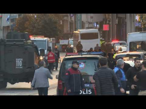 Scene in central Istanbul following deadly explosion
