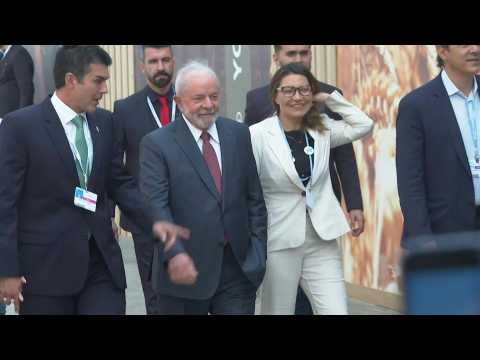 Brazilian president-elect Luiz Inácio Lula da Silvaa arrives at COP27 venue