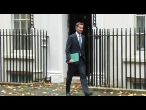 UK Chancellor Jeremy Hunt leaves Downing Street for autumn statement
