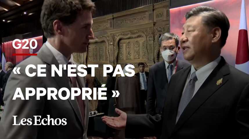 Illustration pour la vidéo Echange tendu entre Justin Trudeau et Xi Jinping au G20