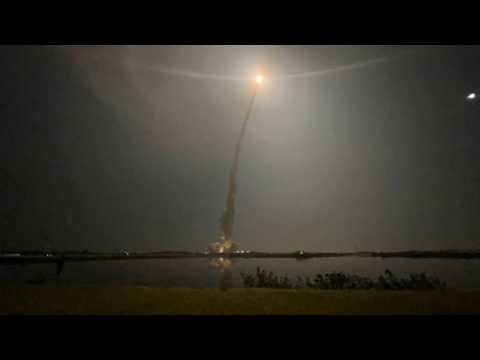 Timelapse of NASA's Artemis I lunar rocket blasting off