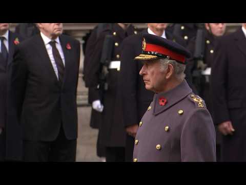 King Charles III arrives for Remembrance Day celebrations in the UK