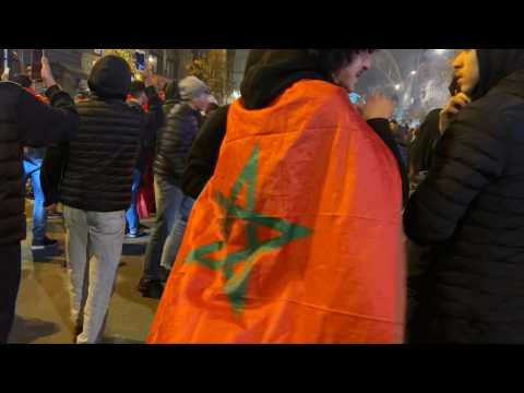 Jubilant Morocco supporters celebrate reaching World Cup semi final