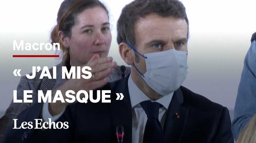 Illustration pour la vidéo Covid : Macron remet un masque et en appelle à la « responsabilité »