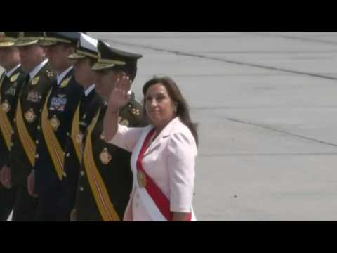 New Peru president Boluarte attends military parade