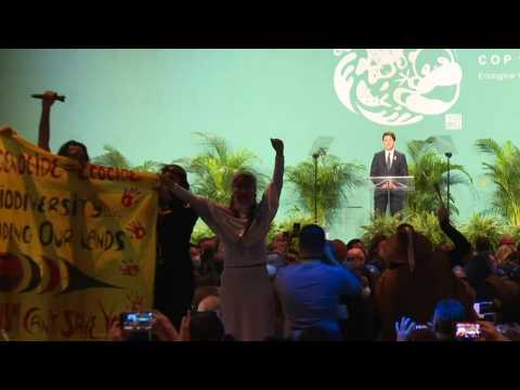 COP15: Indigenous protesters and allies interrupt Trudeau's opening speech