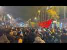 Bruxelles: les Belgo-Marocains en fête après le match Maroc-Espagne