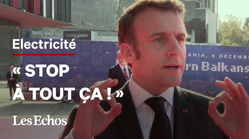 Illustration pour la vidéo Coupures d’électricité : «  Ce débat est absurde » , s’emporte Emmanuel Macron 
