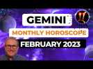 Gemini February Horoscope 2023. Love, attraction or luck spark through a friendship or group.