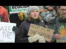 À Davos, des manifestants dont Greta Thunberg, manifestent pour la 