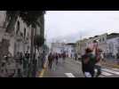 Peruvian police fire tear gas on protesters during march in Lima