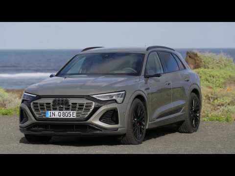 The new Audi Q8 e-tron Chronos Exterior Design in Gray metallic