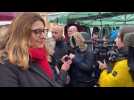 Anne-Sophie Frigout et Marine Le Pen ce samedi 14 janvier sur le marché de Fismes