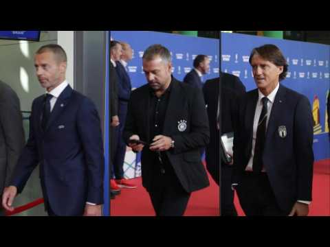 Football managers and UEFA president arrive for Euro 2024 qualifying draw