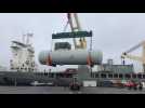 VIDÉO. Une cuve de gaz XXL déchargée au port de Saint-Nazaire