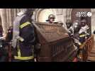 Trente-quatre sapeurs pompiers mobilisés à la cathédrale d'Angers