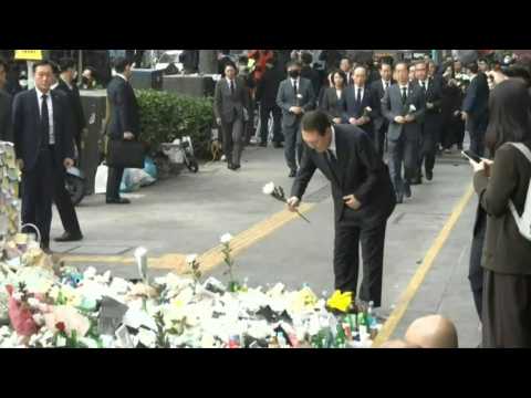 South Korean president visits Itaewon memorial