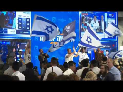 Extreme-right supporters erupt in joy as Israel exit polls announced