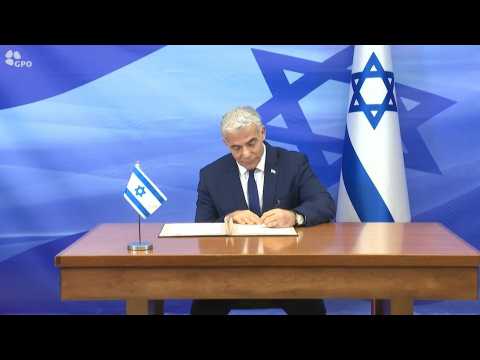 Israel's Lapid signs Lebanon maritime border deal in Jerusalem
