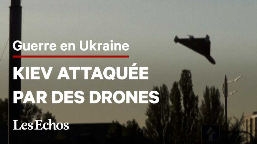 Illustration pour la vidéo Kiev de nouveau attaquée par des « drones kamikazes »