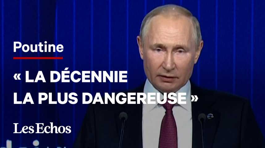 Illustration pour la vidéo Vladimir Poutine prédit la décennie « la plus dangereuse » depuis la Seconde Guerre mondiale