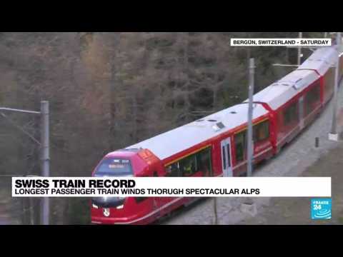 Like clockwork: World's longest passenger train winds through Swiss Alps