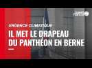 VIDÉO. Urgence climatique : un militant écologiste met en berne le drapeau du Panthéon