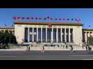 China: scene outside Great Hall of the People ahead of Party Congress closing ceremony