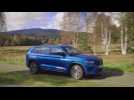 The new ŠKODA KODIAQ RS Driving Video in Blue