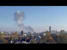 Smoke rises above Lviv after Russian strikes on Ukrainian cities