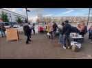 Mardi 25 octobre, Utopia 56 et Calais Food Collective ont improvisé une distribution de nourriture aux réfugiés sur la place d'Armes à Calais