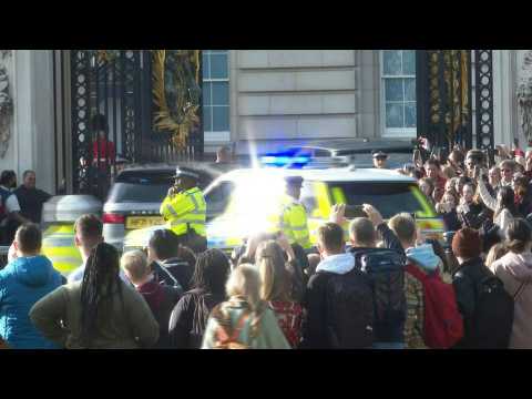 Incoming UK Prime Minister Rishi Sunak arrives at Buckingham Palace to be appointed by the king