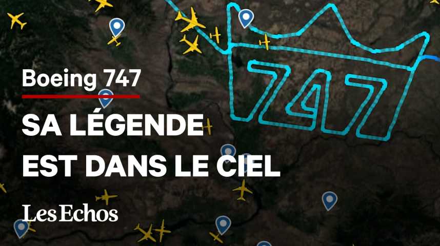 Illustration pour la vidéo Pour fêter son départ en retraite, le dernier 747 trace son nom dans le ciel
