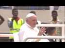 Pope Francis arrives at Kinshasa's Martyrs Stadium