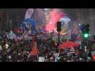 Pension reform: Paris protesters arrive at Place de la Bastille