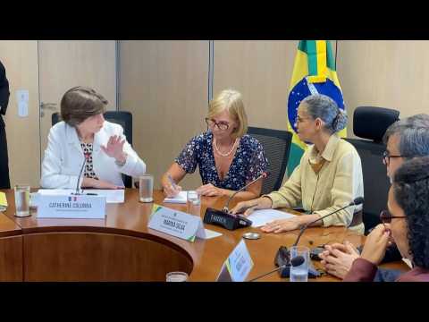 French foreign minister meets Brazil's environment minister in Brasilia