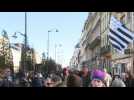 Demonstrators against pension reform in Rennes