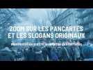 Zoom sur les slogans et les pancartes originaux lors des manifestations