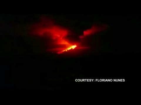 Galapagos Island volcano erupts