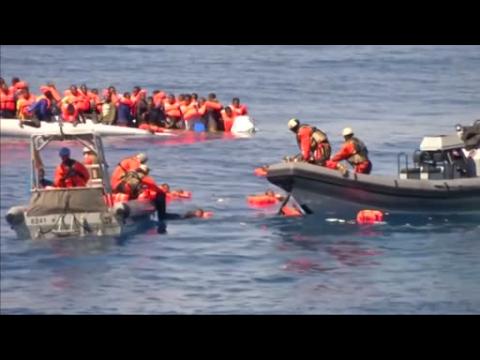 German navy rescues 880 migrants at sea near Libya