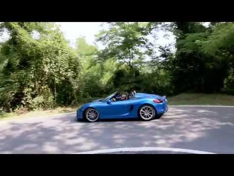 Porsche Boxster Spyder in Sapphire Blue Metallic Driving Video | AutoMotoTV